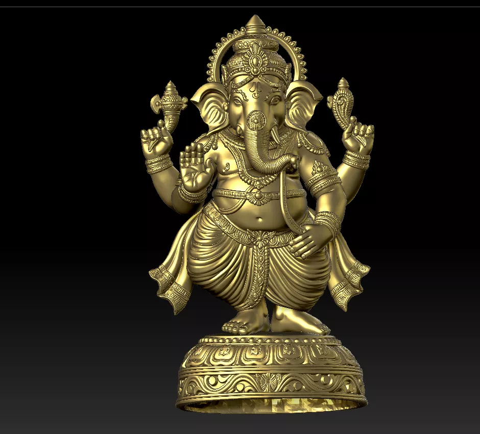 Lord Ganesha Ornate Base 3D print model
