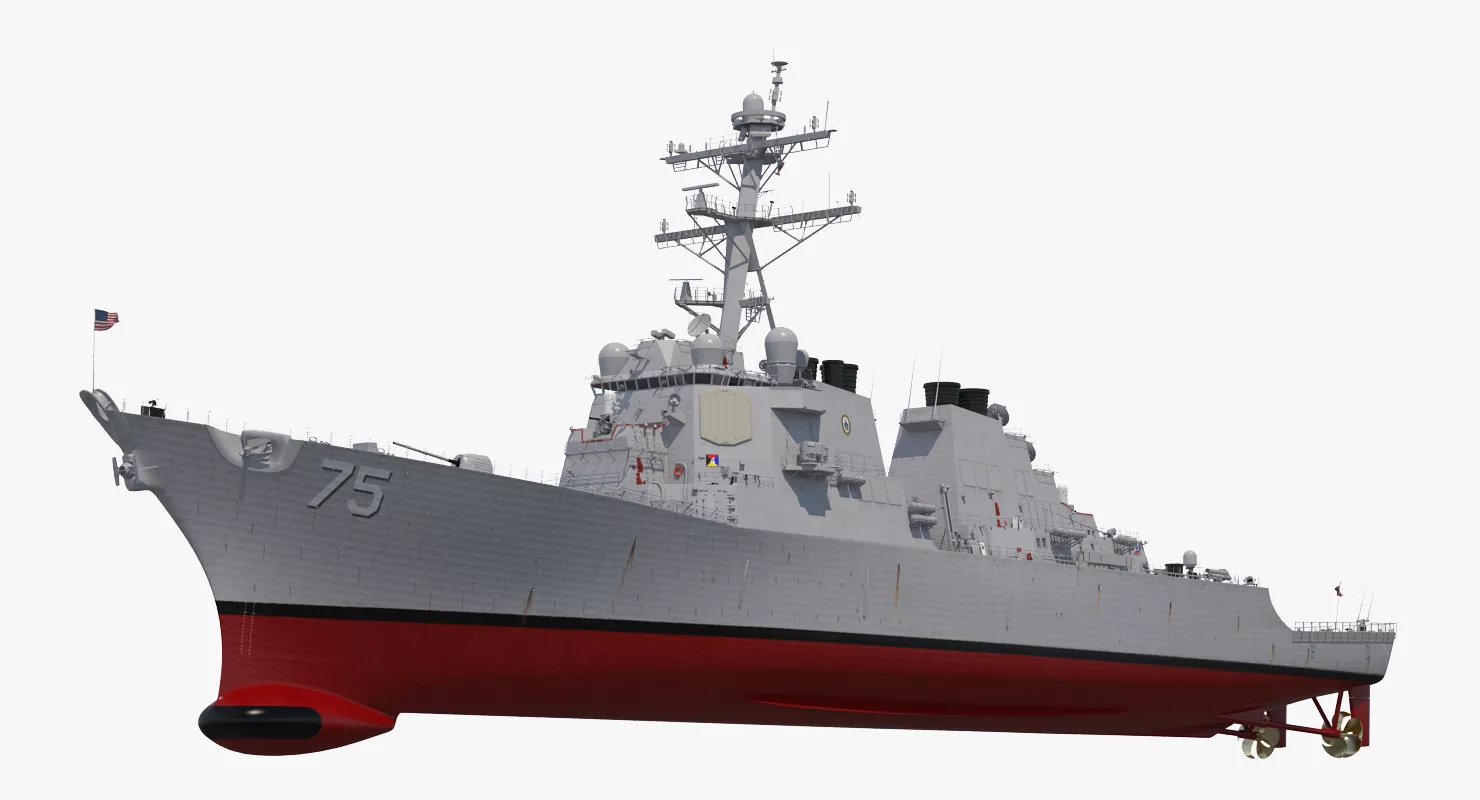 Arleigh Burke Destroyer Donald Cook DDG-75 Rigged 3D model