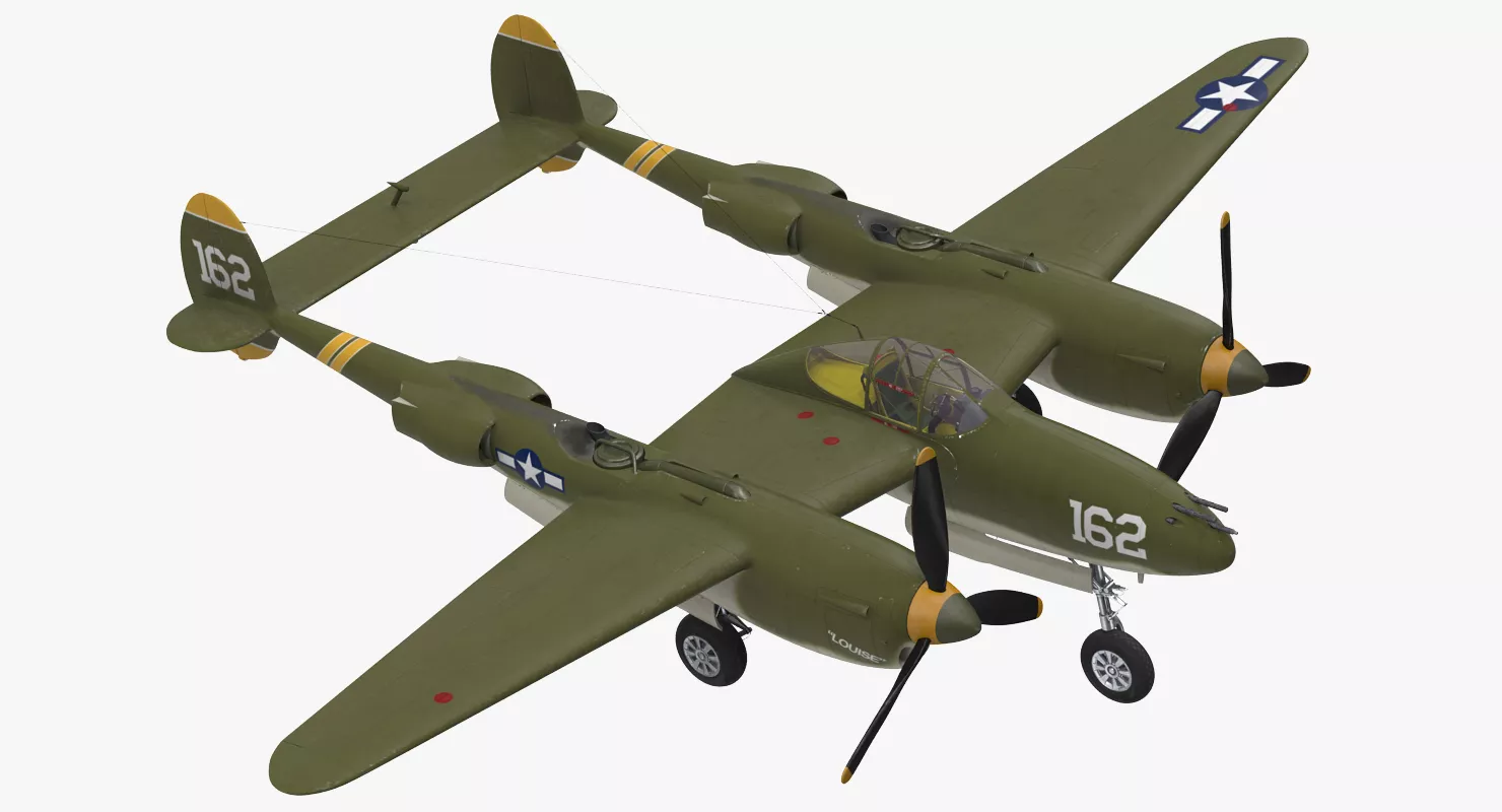 Lockheed P 38 Lightning US WWII Fighter 3D model