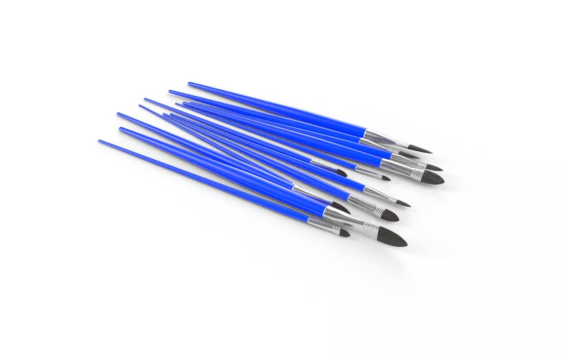Paint Brush Set04 Low-poly 3D model