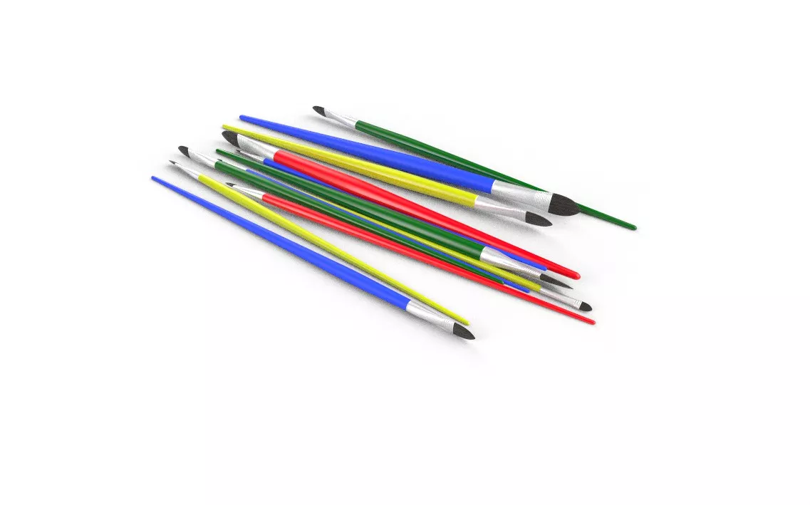 Paint Brush Set05 Low-poly 3D model