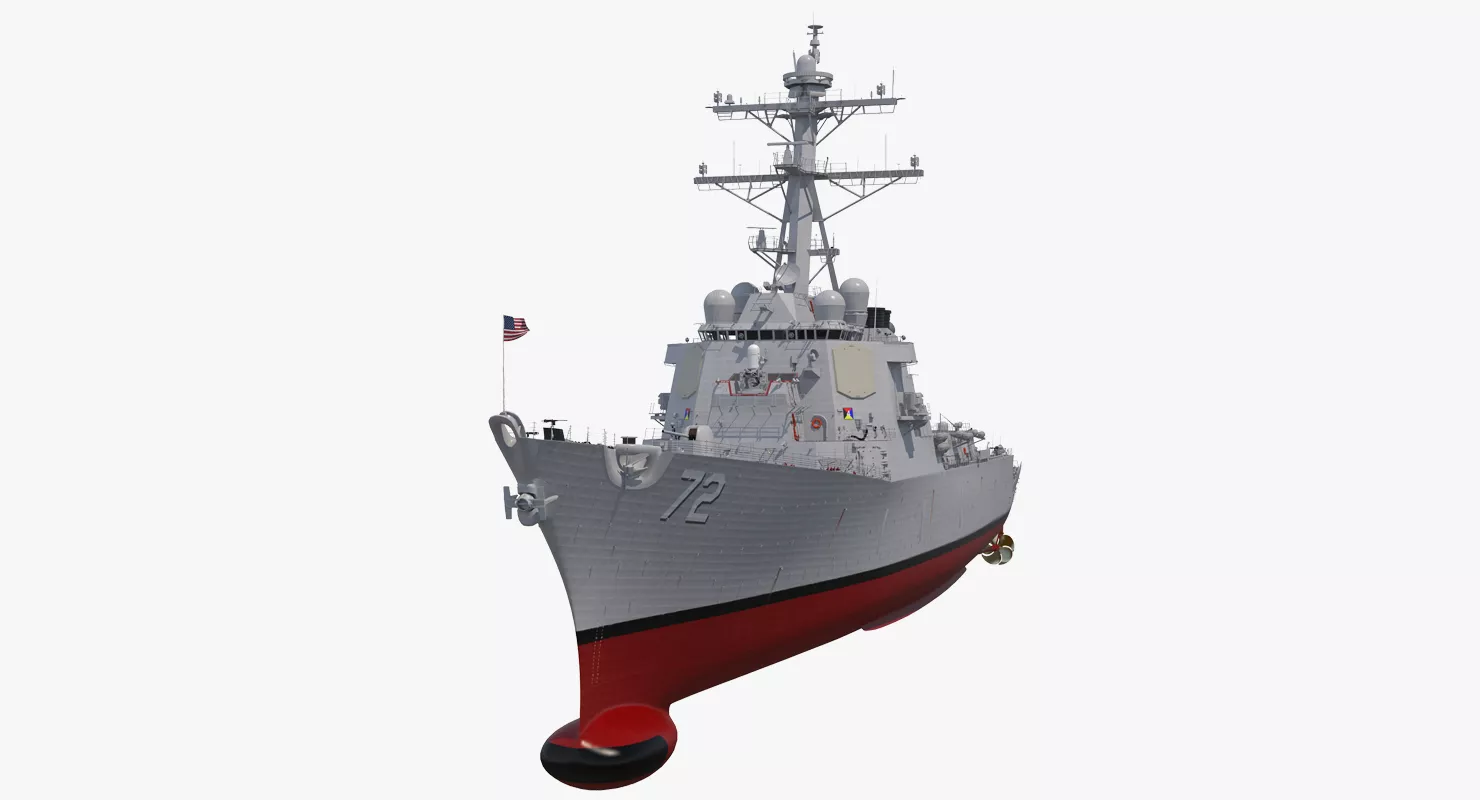 Arleigh Burke Destroyer Mahan DDG 72 Rigged 3D model