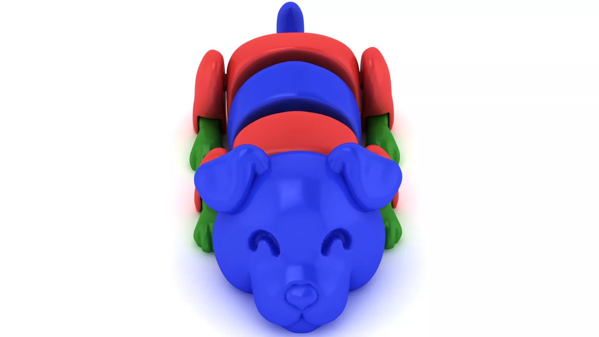 Colorful 3D Cartoon Character on a Red Blue Green Toy Vehicle 3D print model