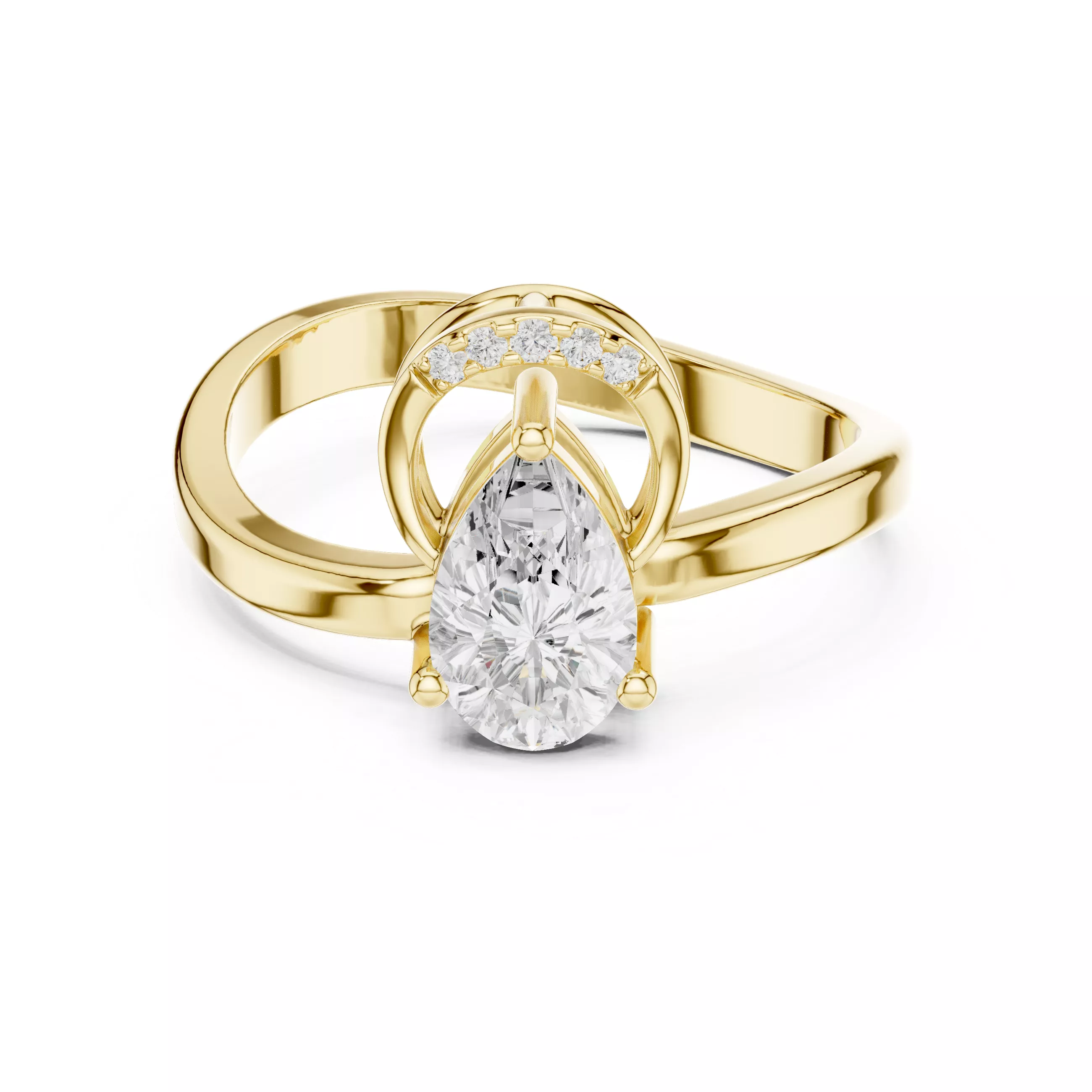 Diamond jewelry ring for woman 3D print model 3D print model