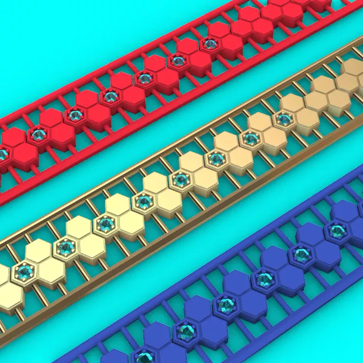 Geometric Honeycomb Hexagon Link Bracelet 3D print model