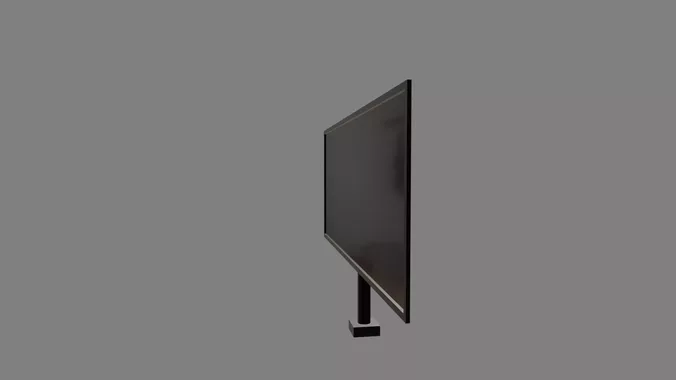 Stylized Low Poly Single Flat Widescreen Gaming Monitor Prop