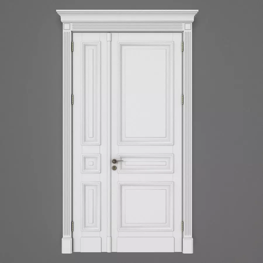 Door with trim 3D model_0