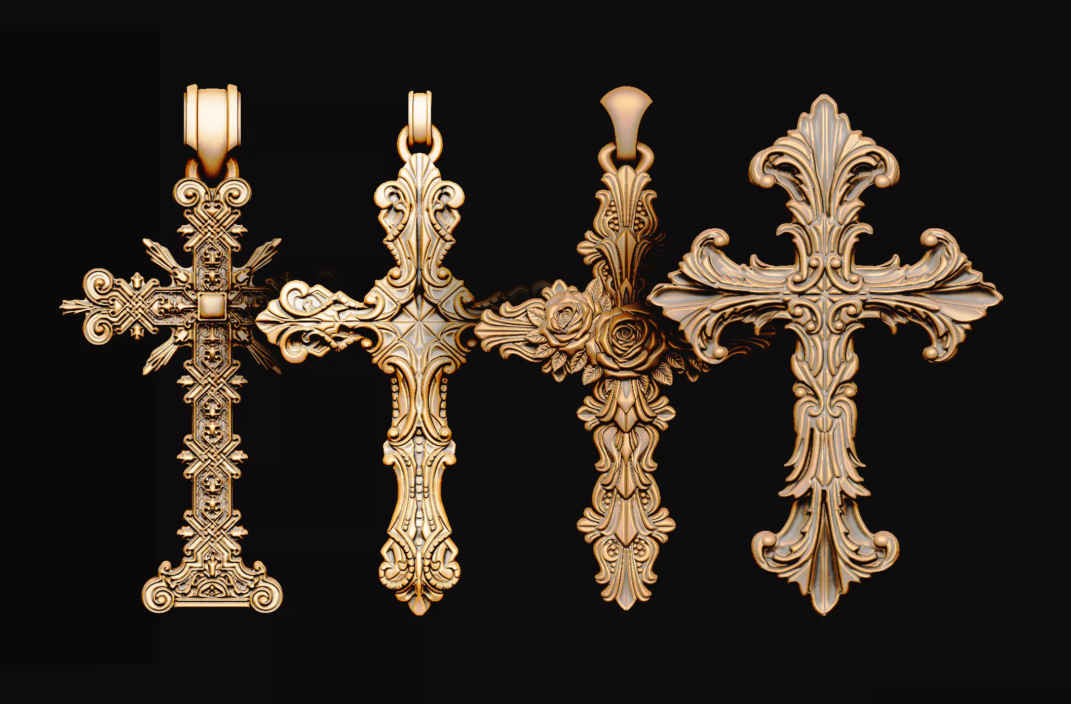 package pendant crucifix baroque gothic religious christian