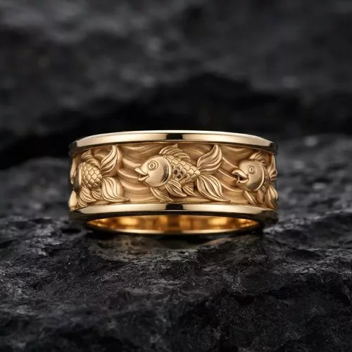 Golden Fish Ring