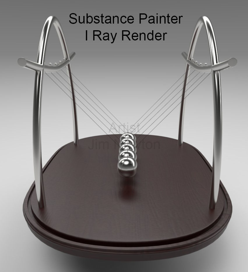 Newtons Cradle 3D model_4