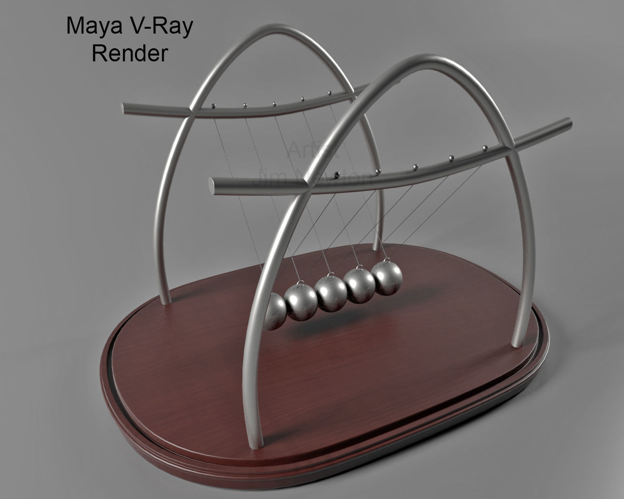 Newtons Cradle 3D model_1
