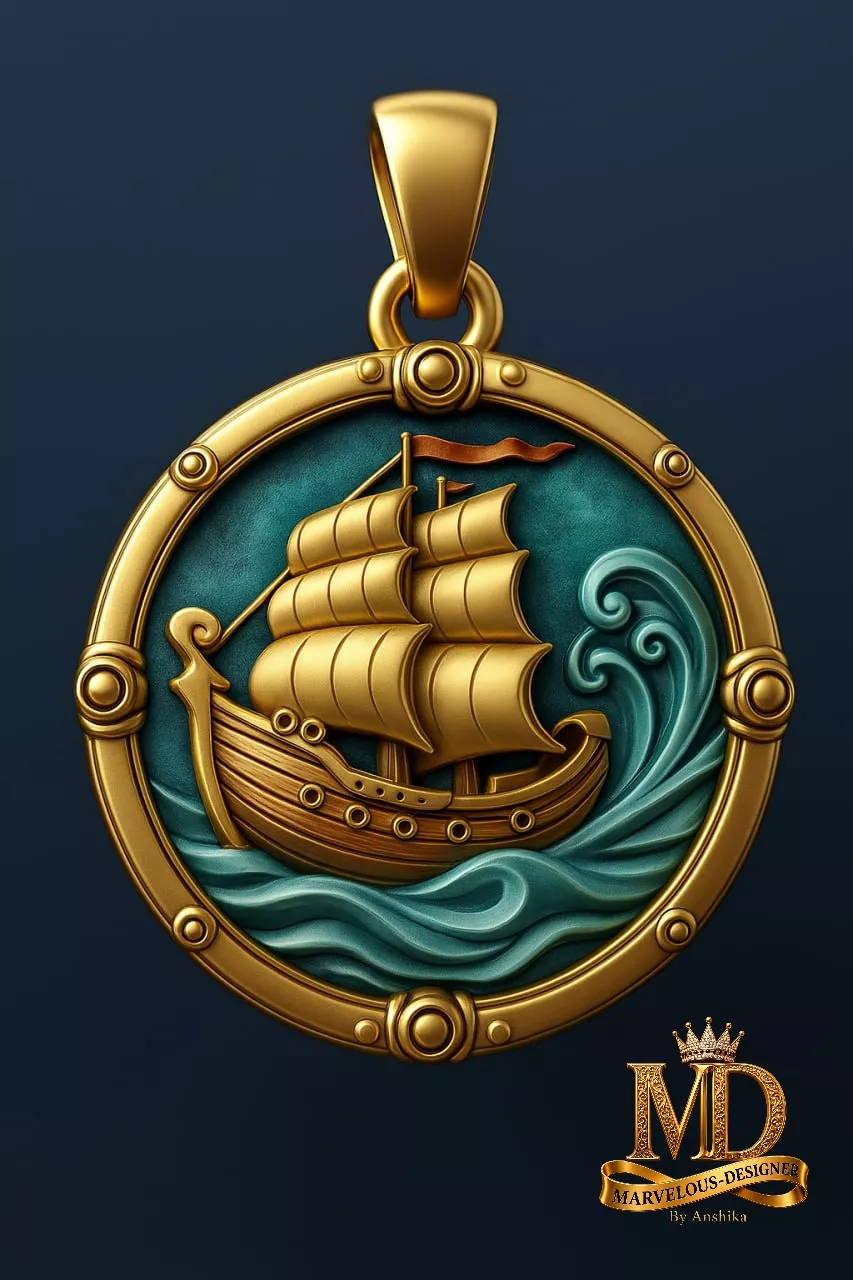 Nautical Sailing Ship Pendant 3D print model