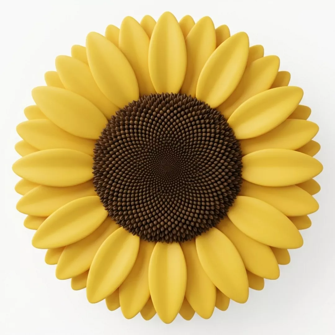 Stylized Sunflower Relief Wall Decor 3D print model