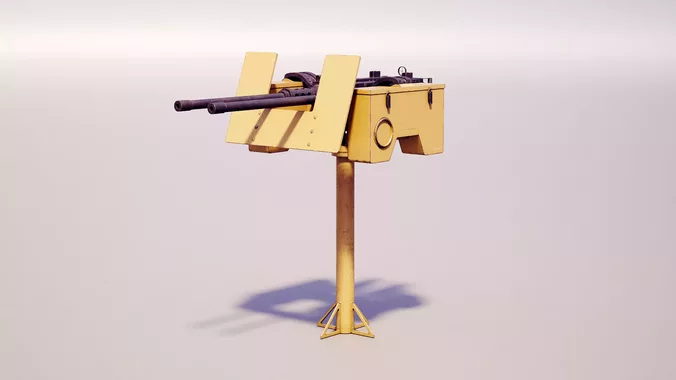 Anti-Aircraft Twin Machine Gun Turret PBR Yellow