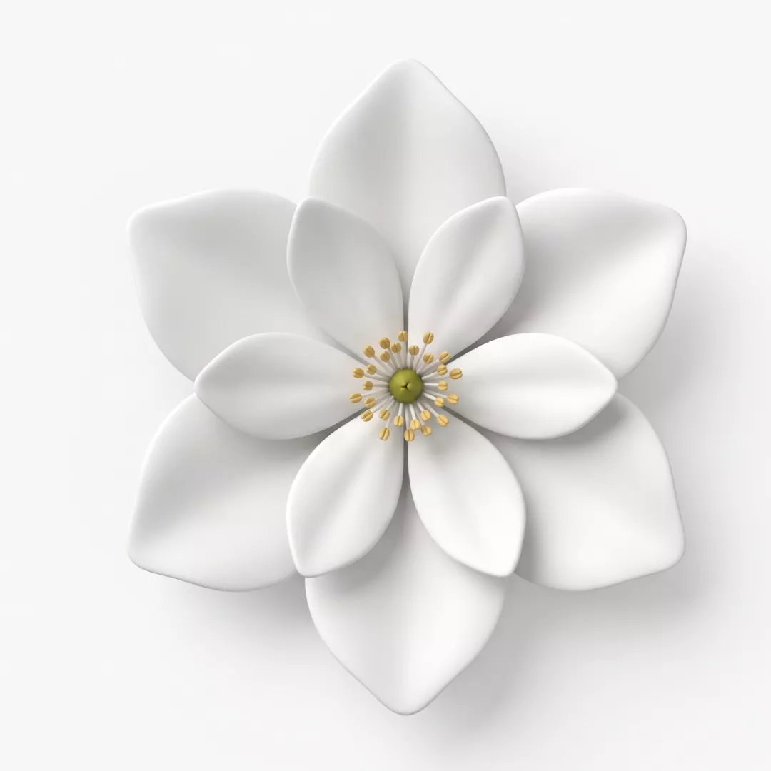 Stylized Lily Flower Relief 3D print model