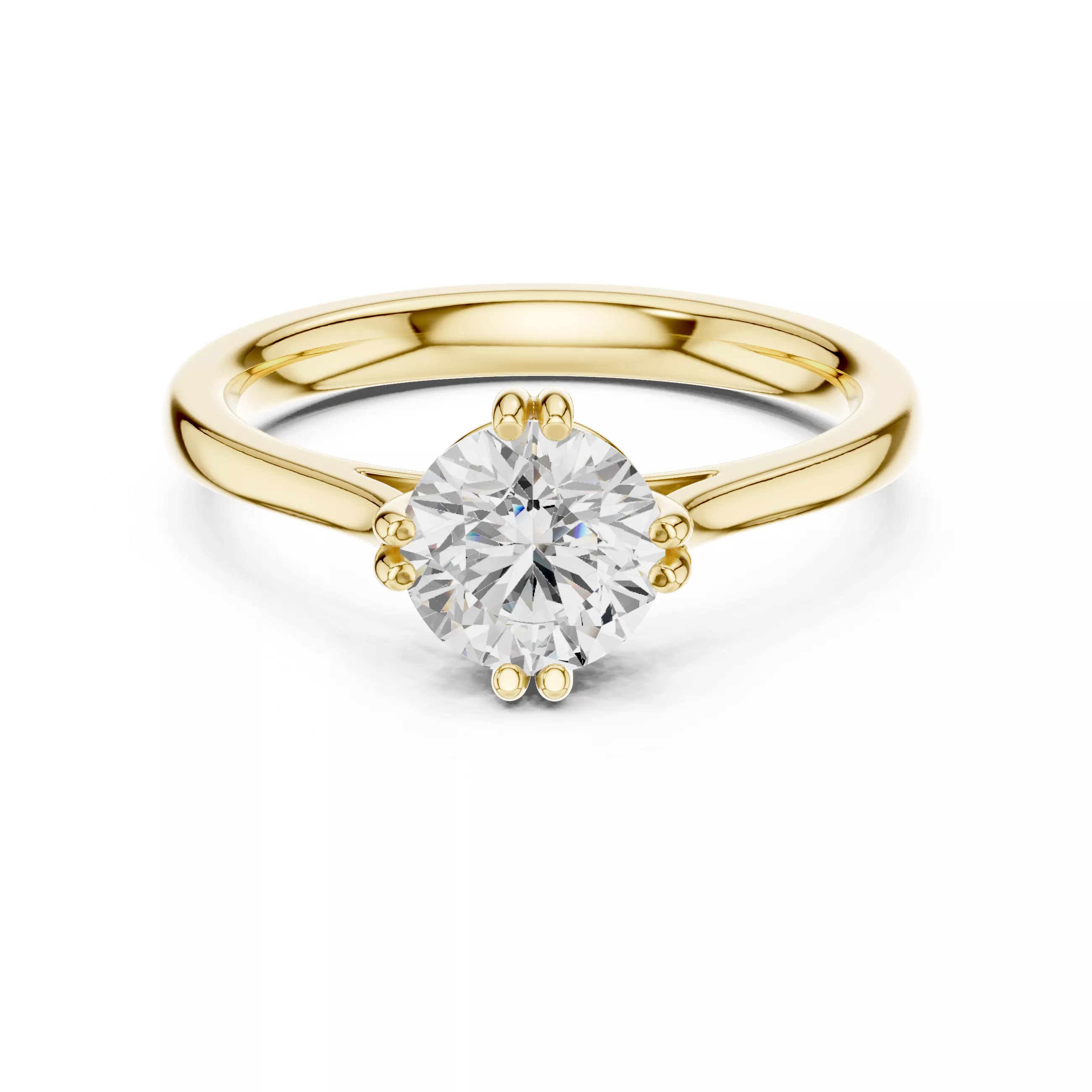 Round Cut Solitaire Ring 3D print model 3D print model