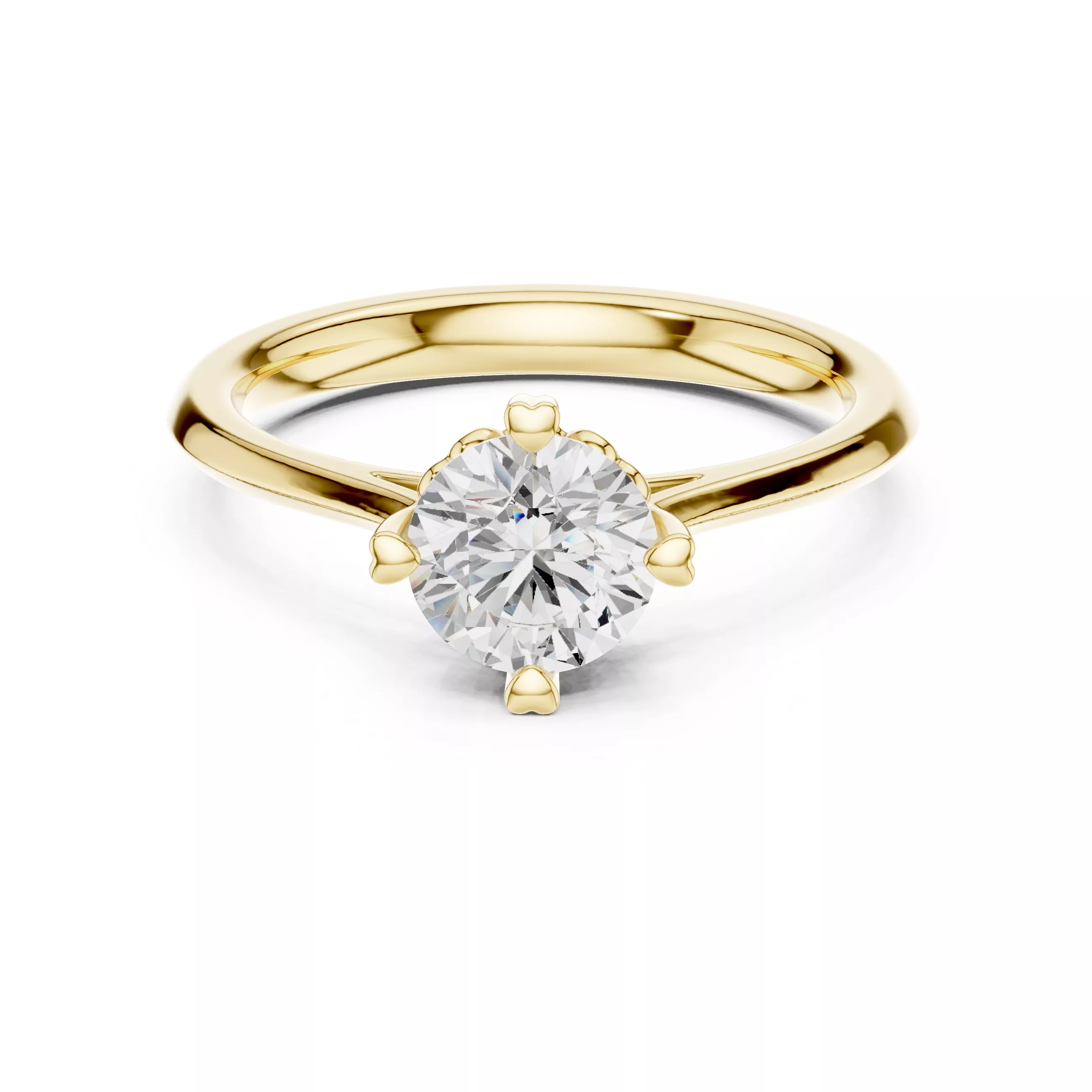 Round Solitaire Ring 3D print model 3D print model
