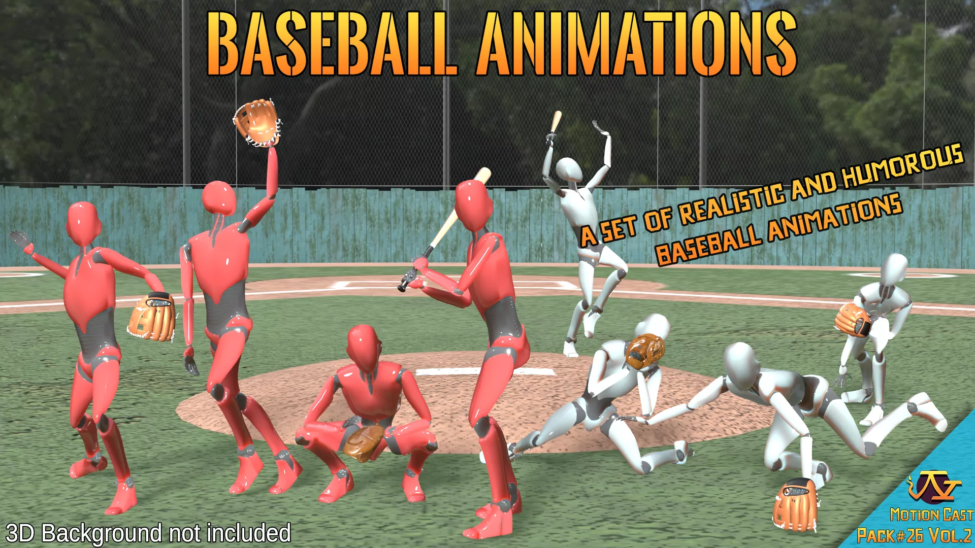 Baseball animations - Motion Cast26 Vol2 3D model