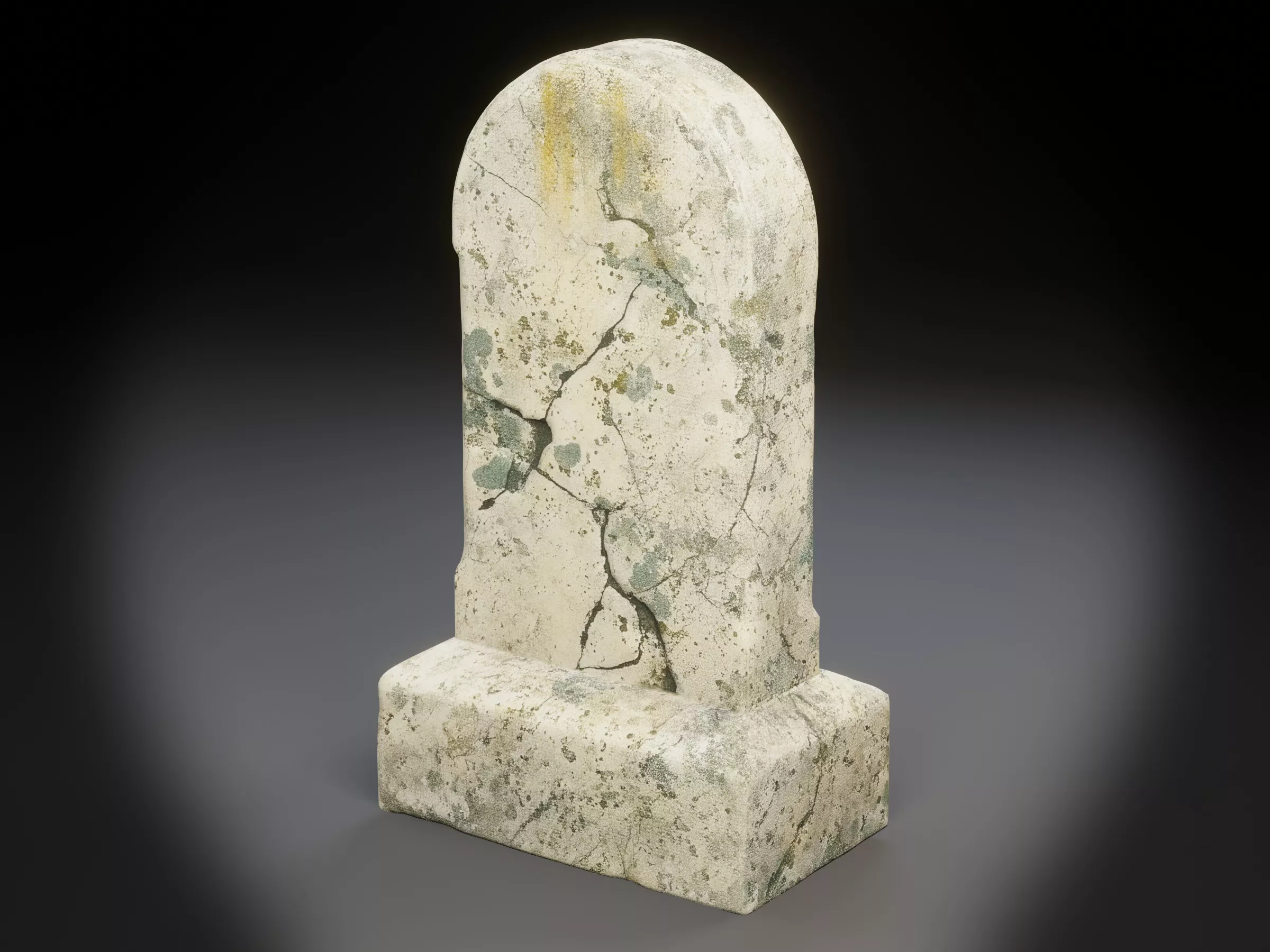 Cracked Granite Hearthside Headstone Salt-Crusted Slavic Grave Low-poly 3D model
