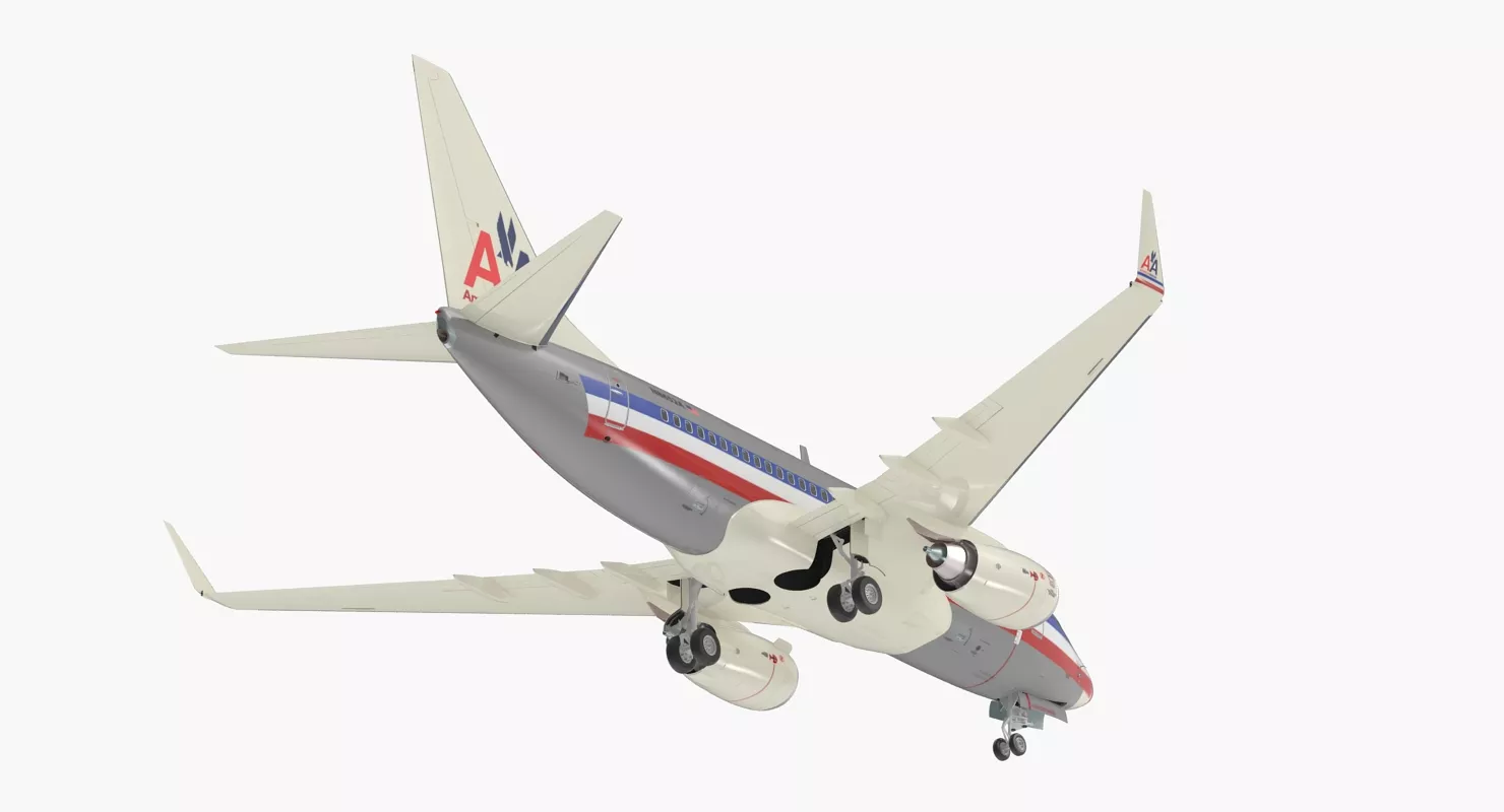 Boeing 737 600 American Airlines Rigged 3D model