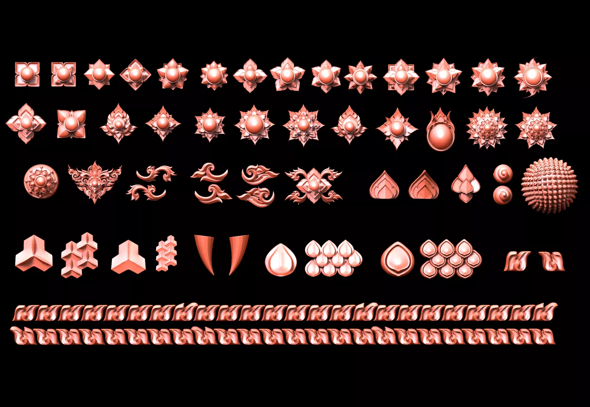 IMM Brush Thai Ornament Collection 2 for ZBrush 3D print model 3D print model