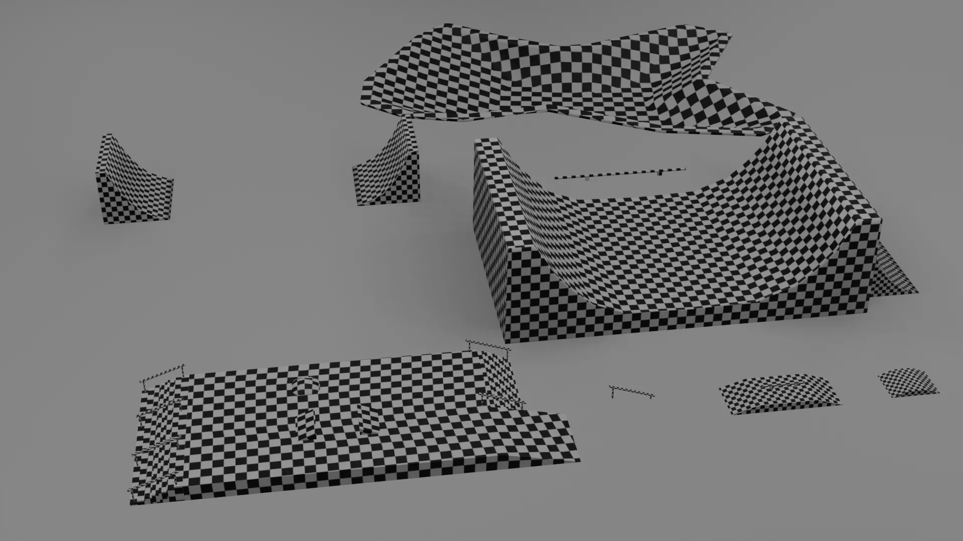 Low Poly Skate Ramp Lightweight 3D Model with UV Unwrapped Mesh Low-poly 3D model