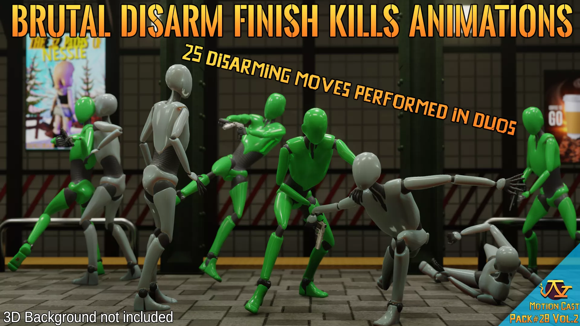 Brutal Disarm Finish Kills animations - Motion Cast28 Vol2 3D model