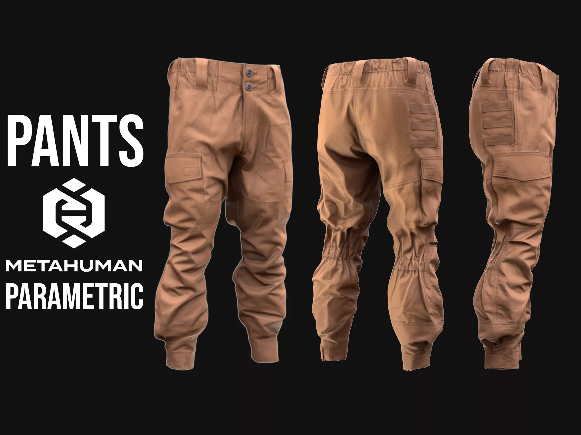 Tactical Pants Metahuman 24 - MHPKG Low-poly 3D model