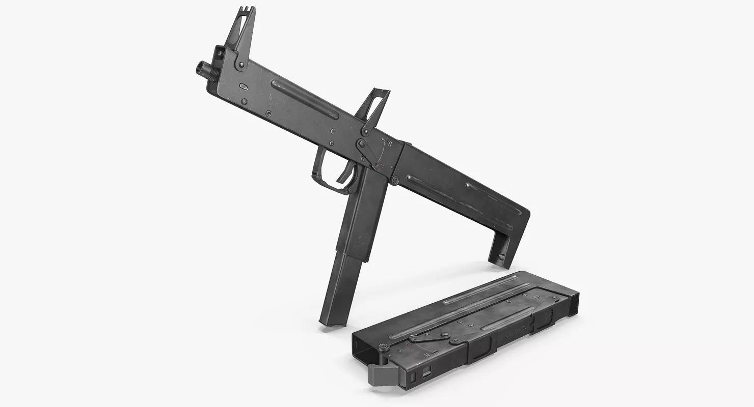 Machine Pistol PP 90 SMG Rigged 3D model