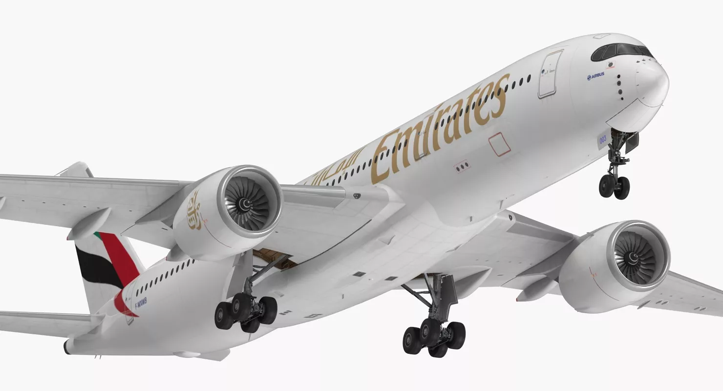Airbus A350 900 Emirates Air Line Rigged 3D model