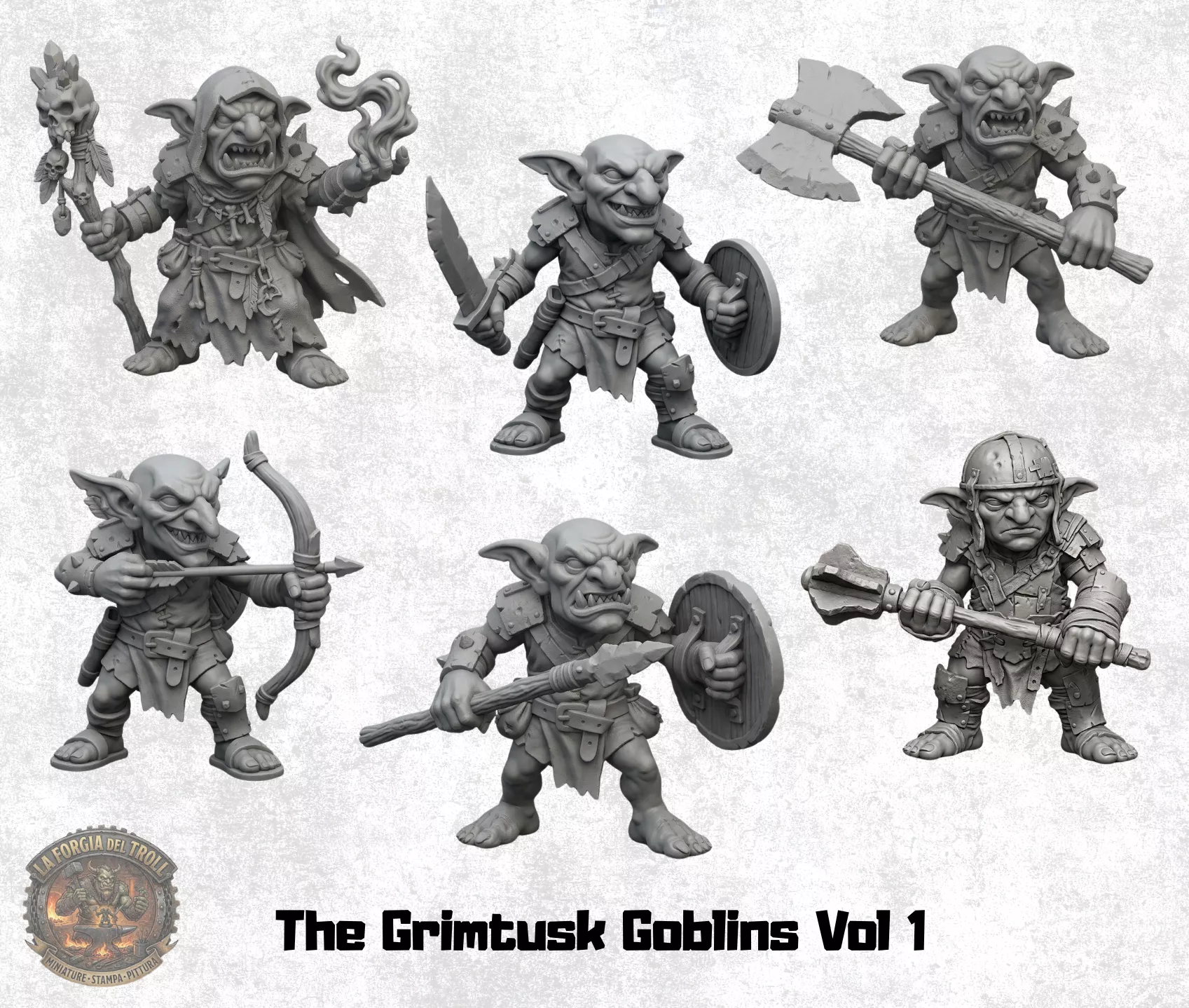 Grimtusk Goblins Miniatures Vol 1 3D print model