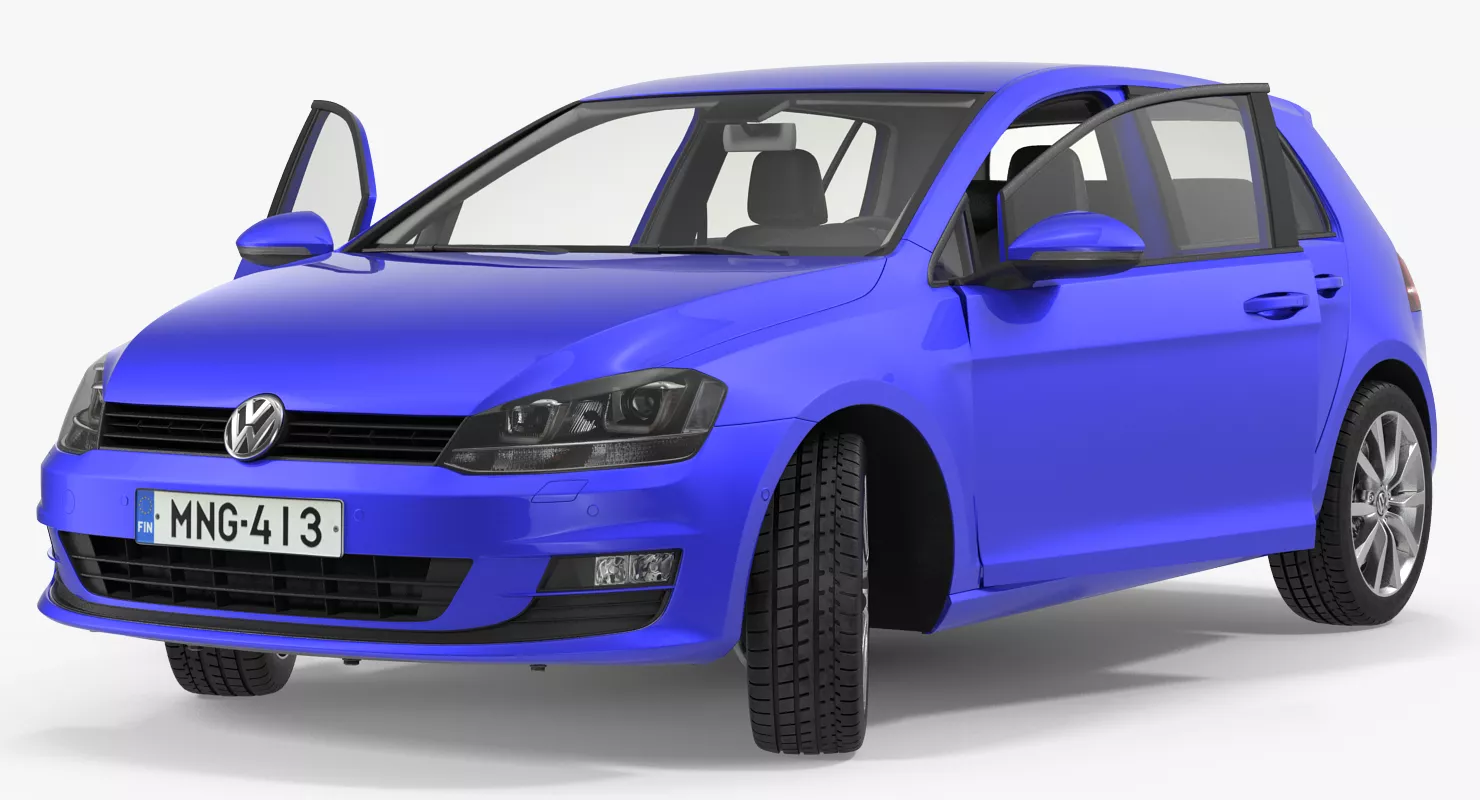 Volkswagen Golf 2017 Rigged 3D model