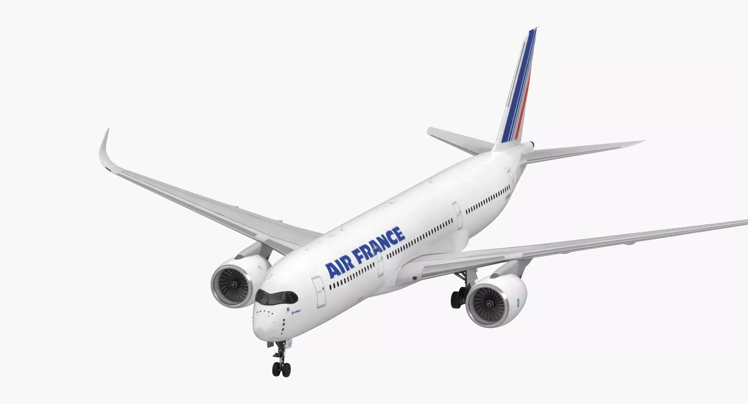 Airbus A350 900 Air France Rigged 3D model