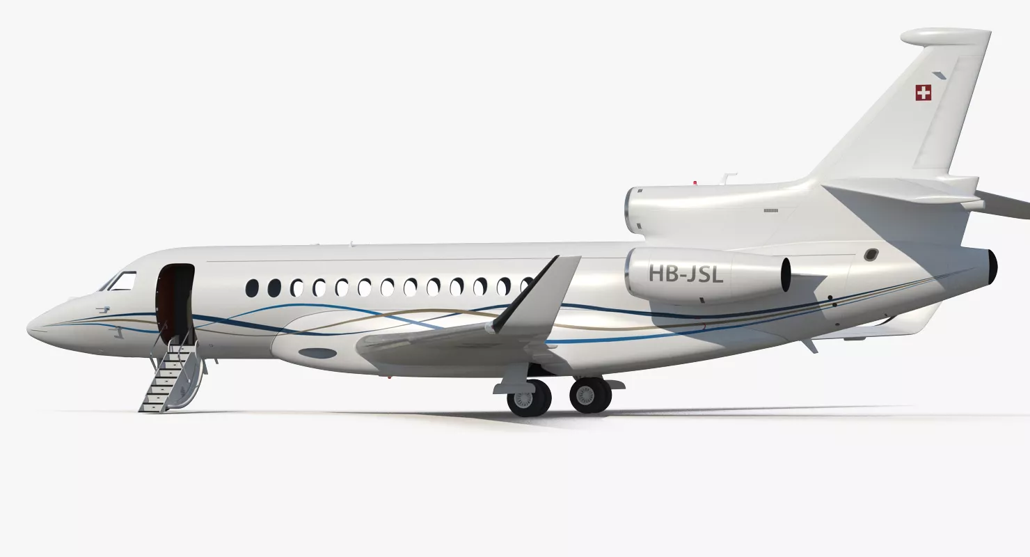 Business Long Range Trijet Dassault Falcon 7X 3D model