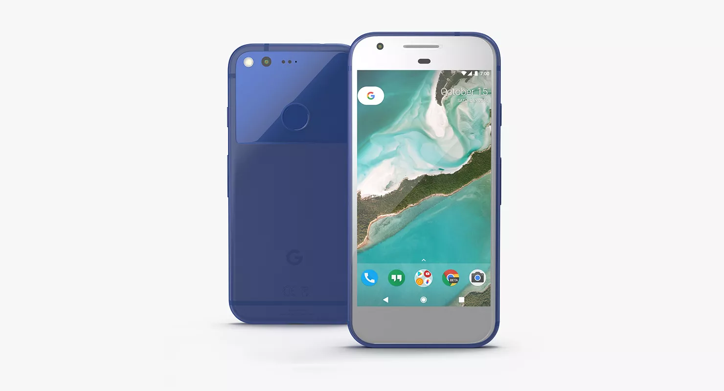 Google Pixel Phone Really Blue 3D model