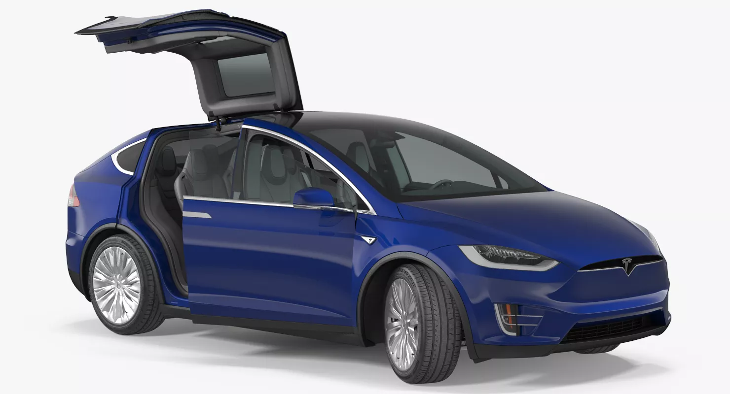 Tesla Model X P100D 2017 Rigged 3D model