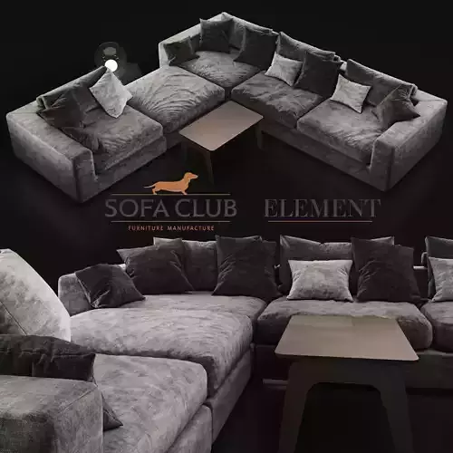 Sofa Club Element grey 3D model