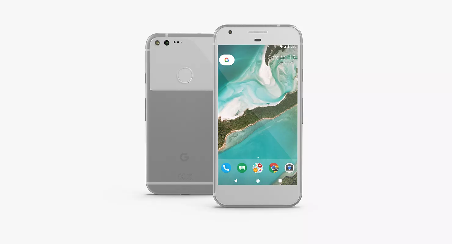 Google Pixel XL Phone Very Silver 3D model