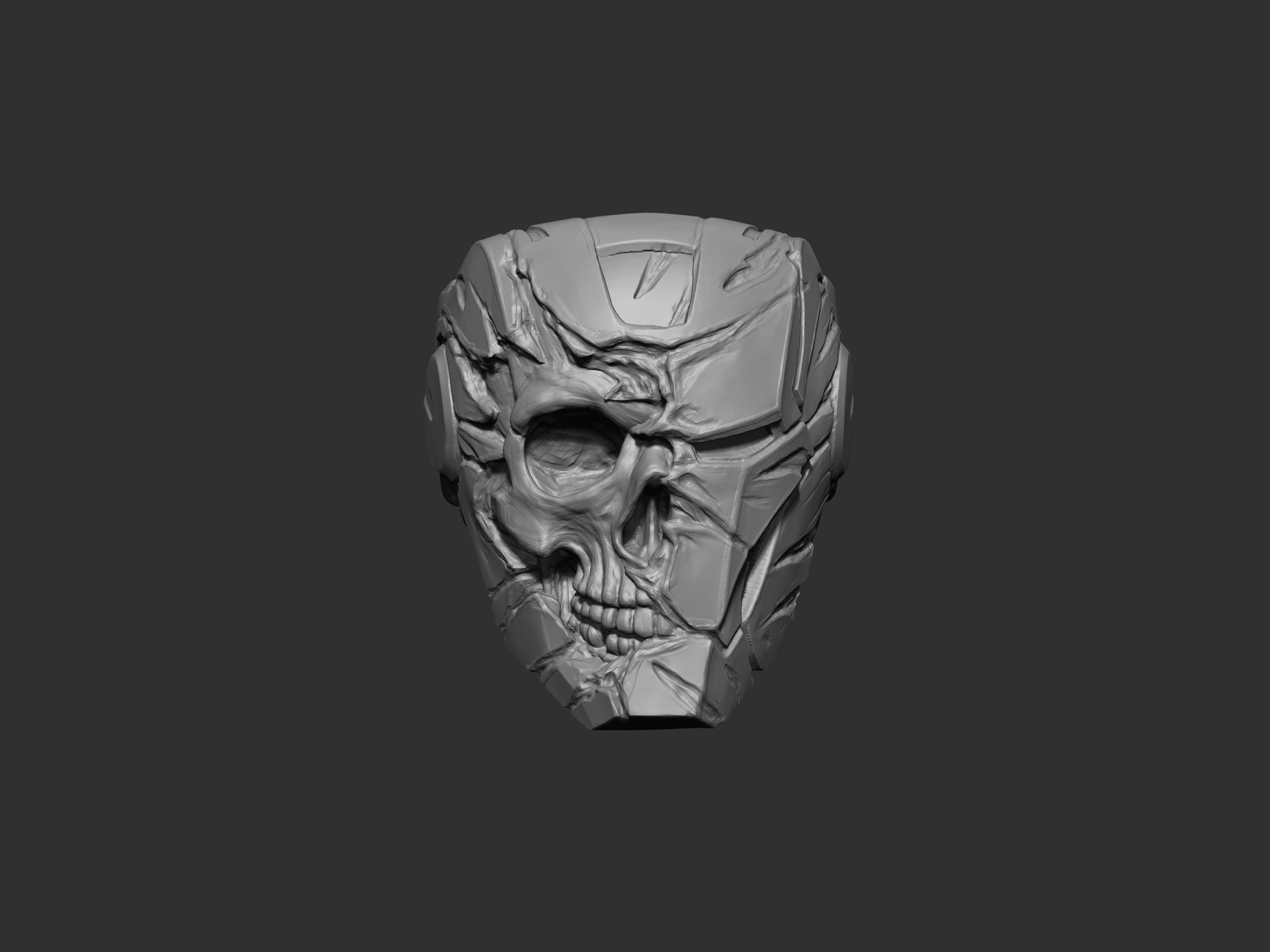 Robot skull  Ring  3D print model_2