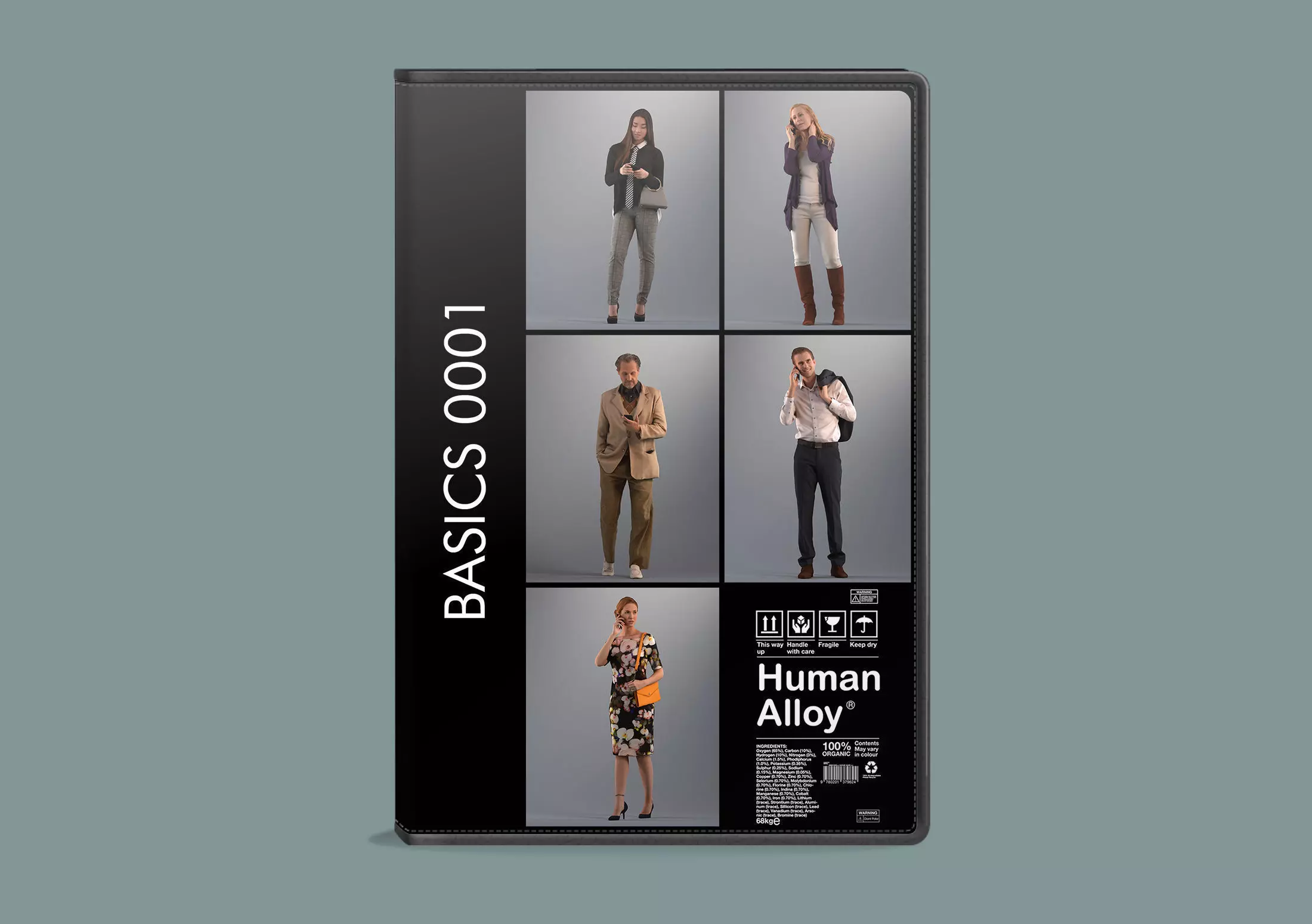 Set of 3D people using their phone Basics0001  3D model_0