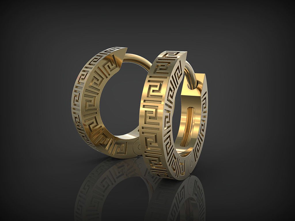 Earrings Wheels 04 3D print model_1