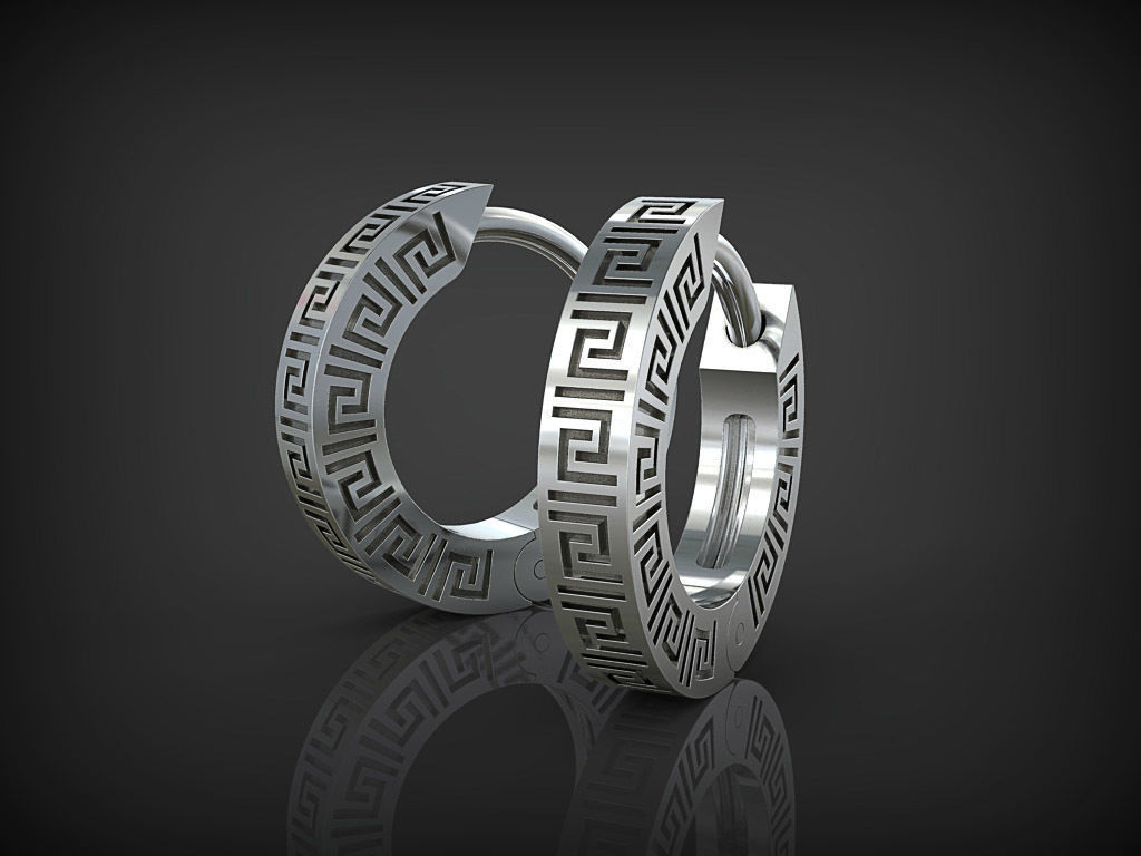 Earrings Wheels 04 3D print model_3