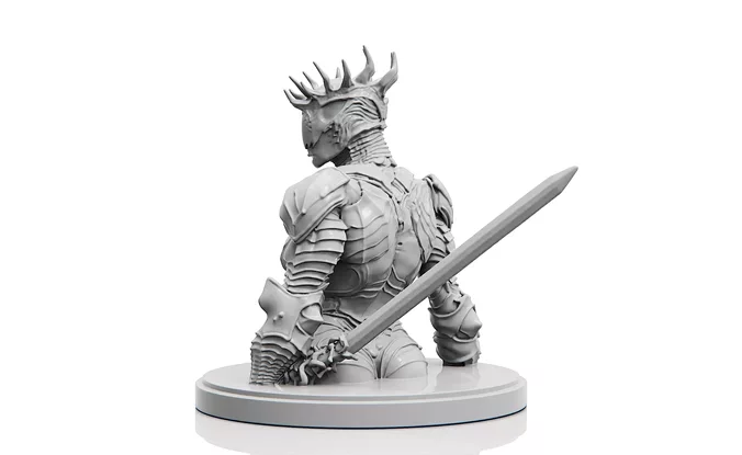 Mortal Shell II Female Warrior Bust STL 20cm Solid Fan Art