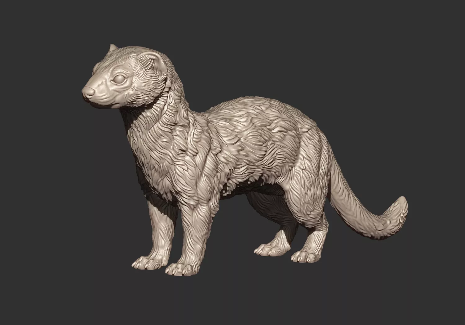 Weasel Sculpture stl 3d printable model 3D print model