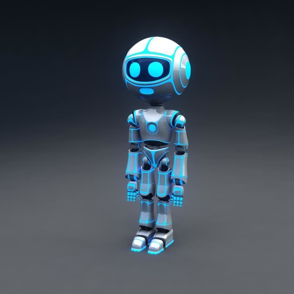 Full Rigged Robot Low-poly 3D model_2