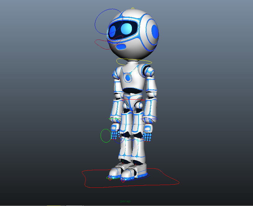 Full Rigged Robot Low-poly 3D model_23