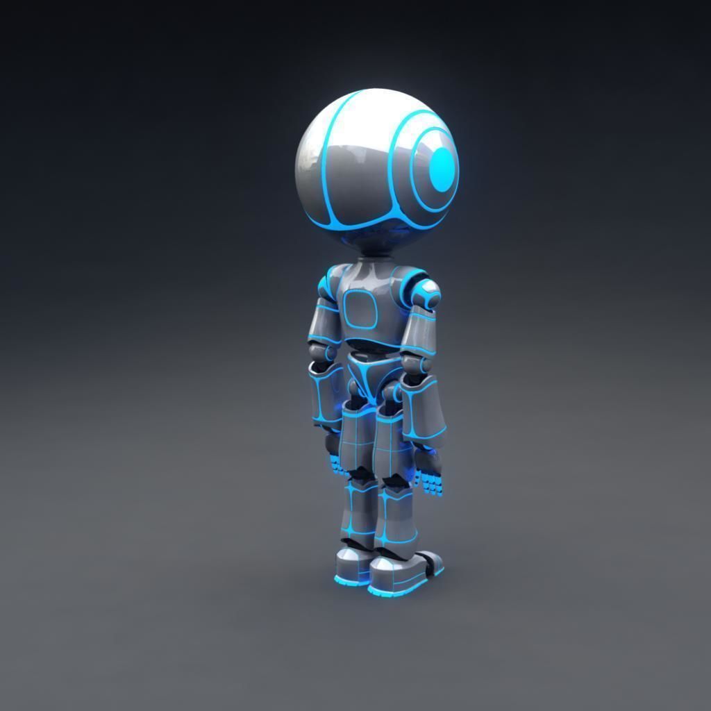 Full Rigged Robot Low-poly 3D model_3