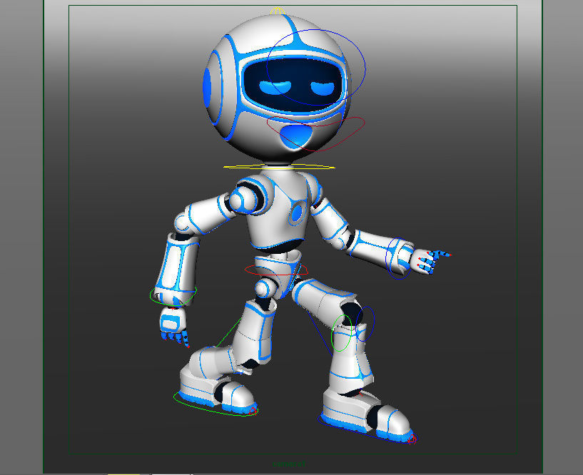Full Rigged Robot Low-poly 3D model_25
