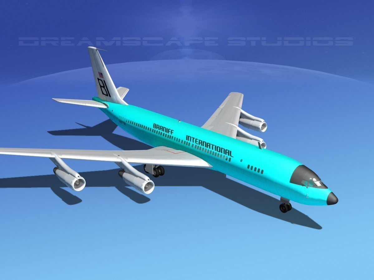 Boeing 707 Braniff 3D model_8