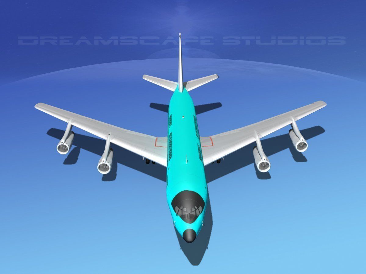 Boeing 707 Braniff 3D model_9